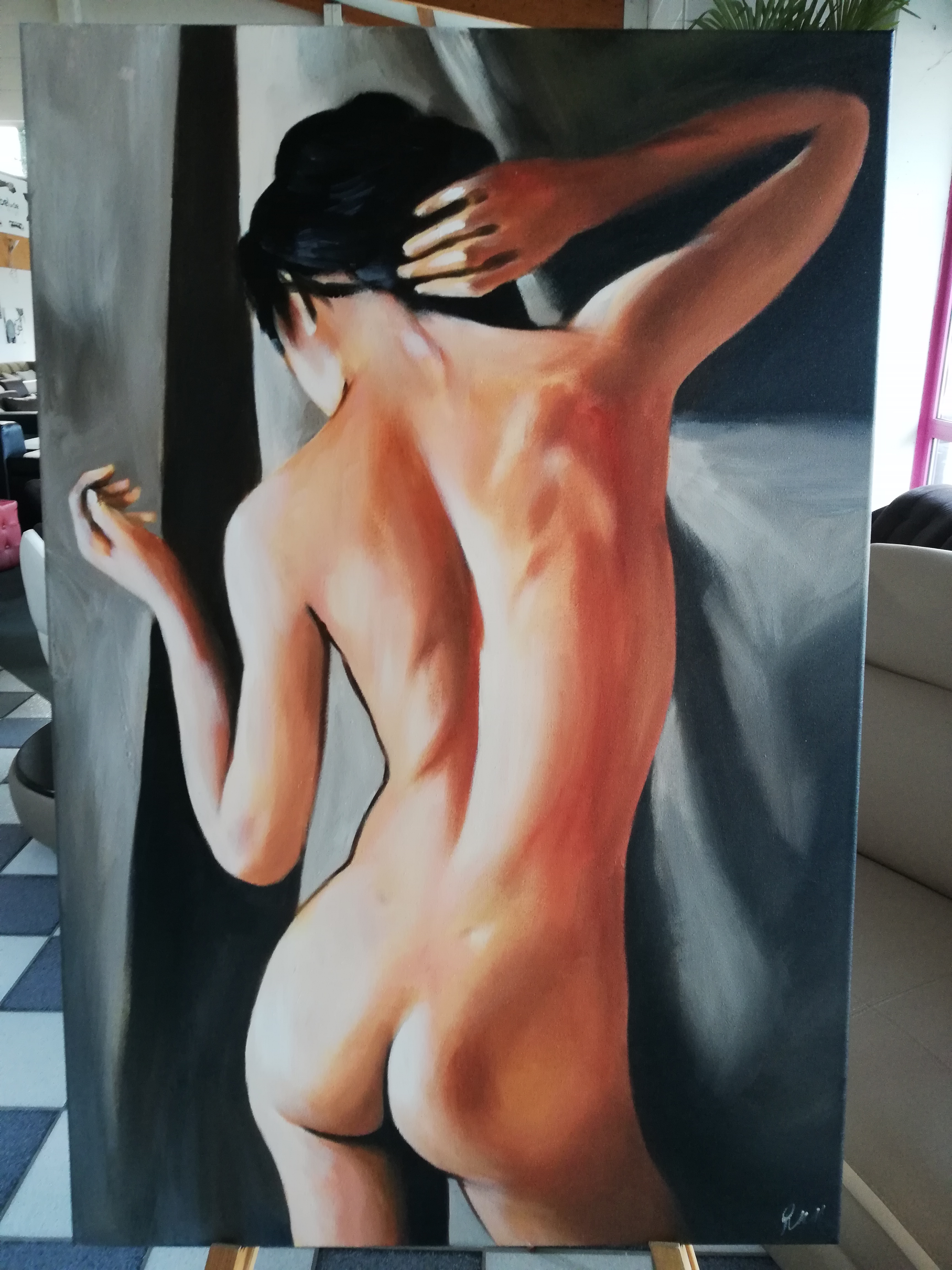 Pornobilder Abstrakt mit nackten Frauen Sex Erotische Kunst Gemälde Handgemaltes Bild Puff Dekoration Foto