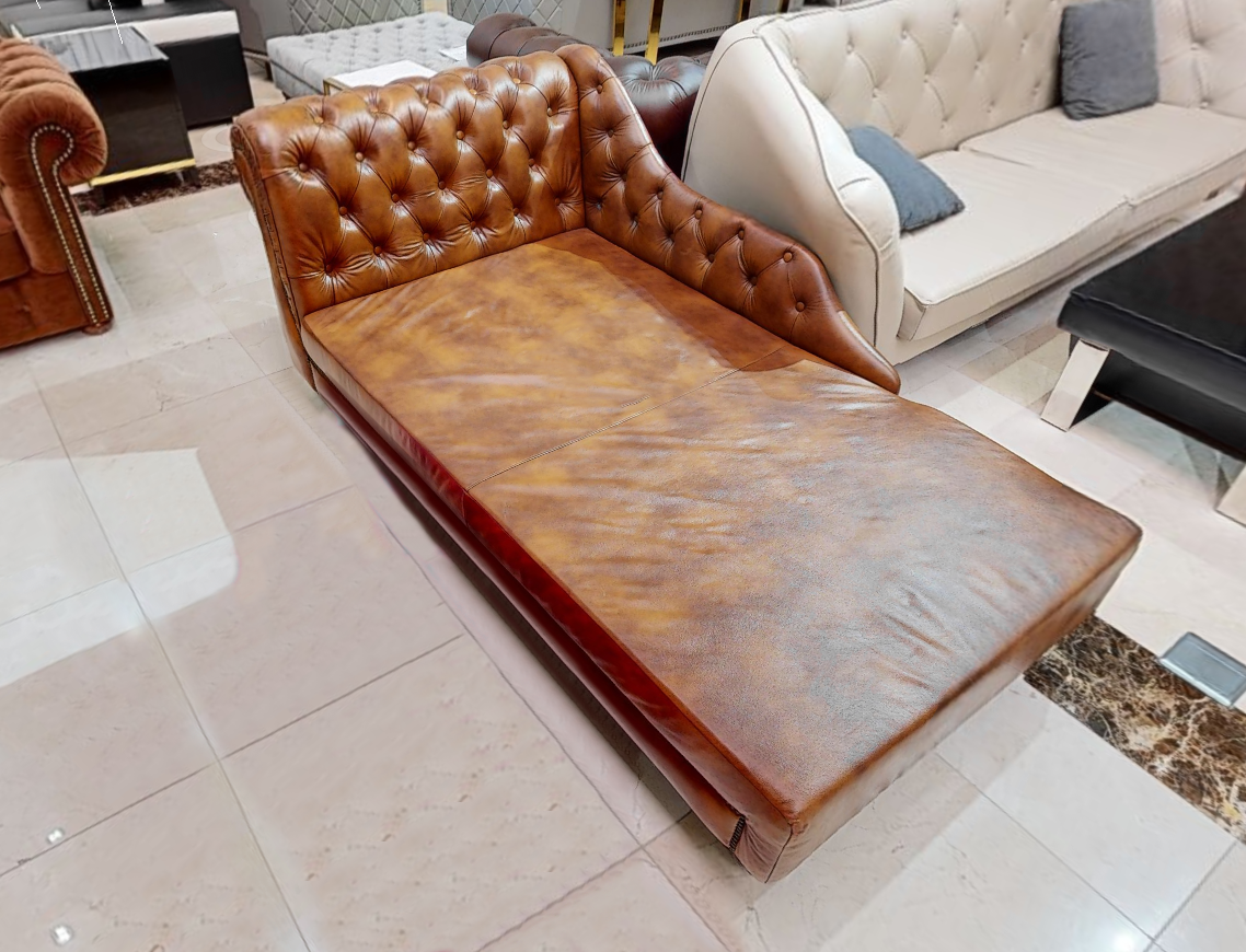Chesterfield Liege Chaiselongues Couch Sofa Ledersofa 100% Leder Sofort