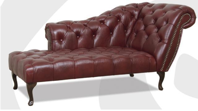Chesterfield Liege Chaiselongues Couch Ledersofa 100% Leder Sofort