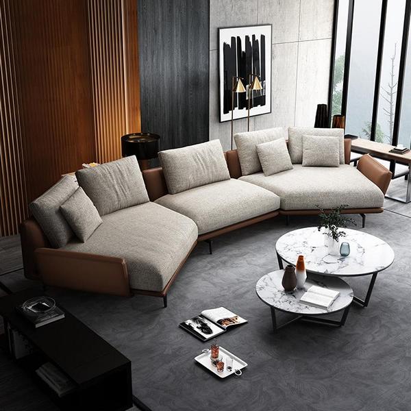 Ecksofa U-Form Stoff Couch Wohnlandschaft Garnitur Design Modern Sofa Trapez Neu