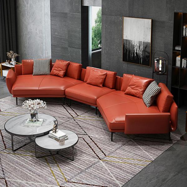 Edle Ecksofa U-Form Wohnlandschaft Sofa Couch Polster Ecke Garnitur Ledersofa