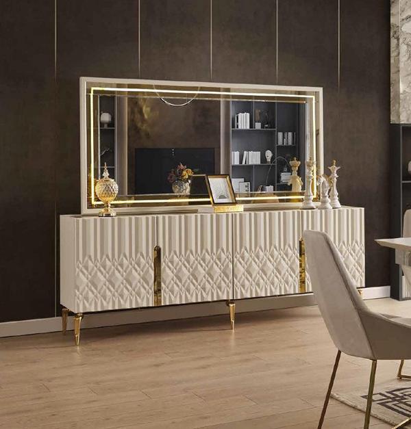 xxl Sideboard Kommode mit Spiegel Sideboards Holz Kommoden Möbel 2tlg