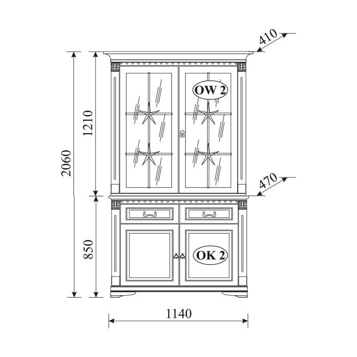 Klassische Vitrine Vitrinenschrank Vitrinen Glasschrank Schrank Kolonial