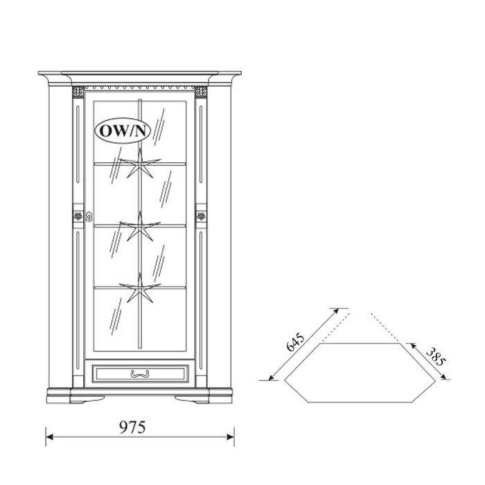 Klassische Glasvitrine Vitrinenschrank Vitrinen Glasschrank Schrank Kolonial