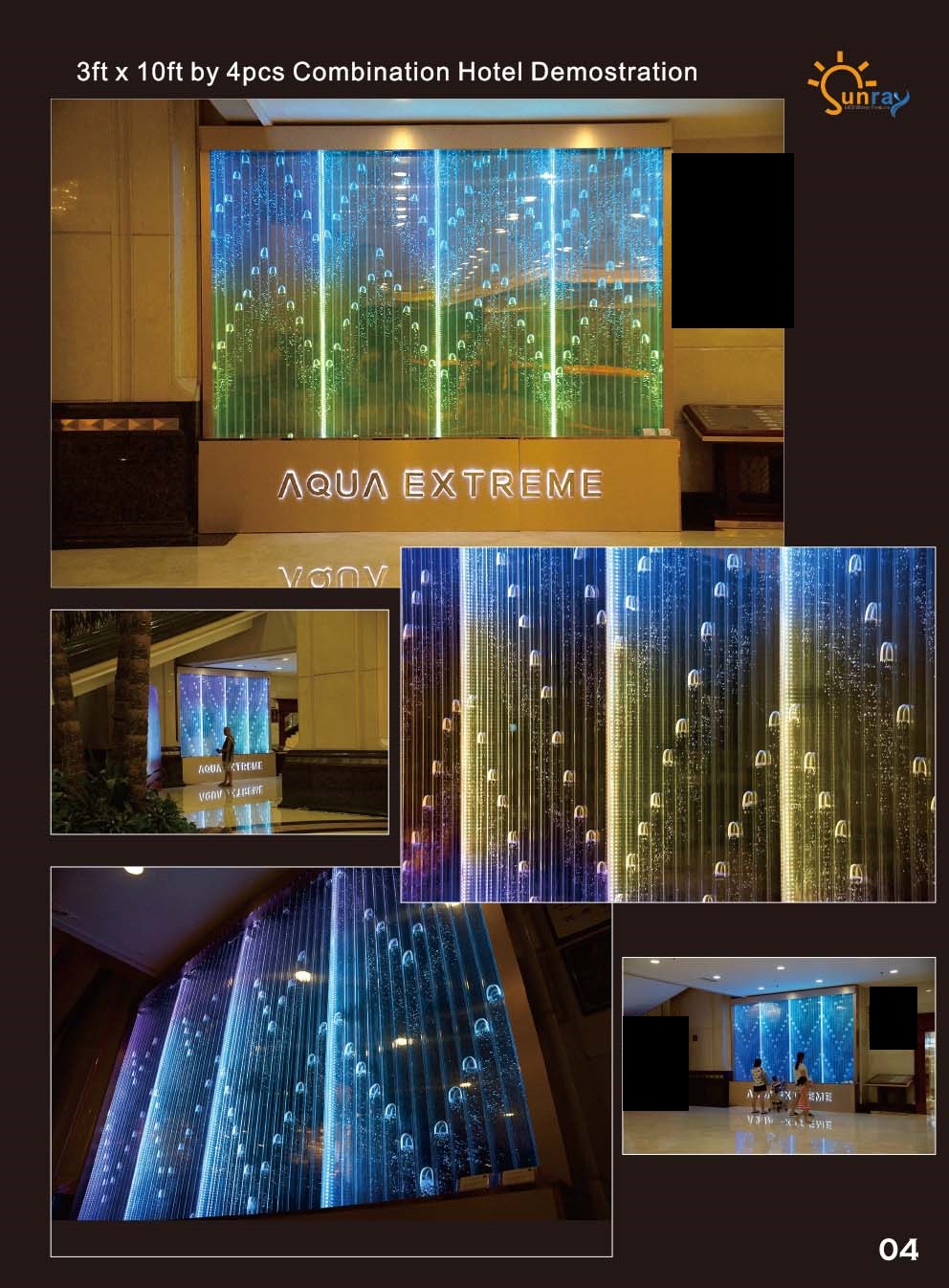 Trennwand Regal Schrank Wasserwand Säule Wände LED 90x300