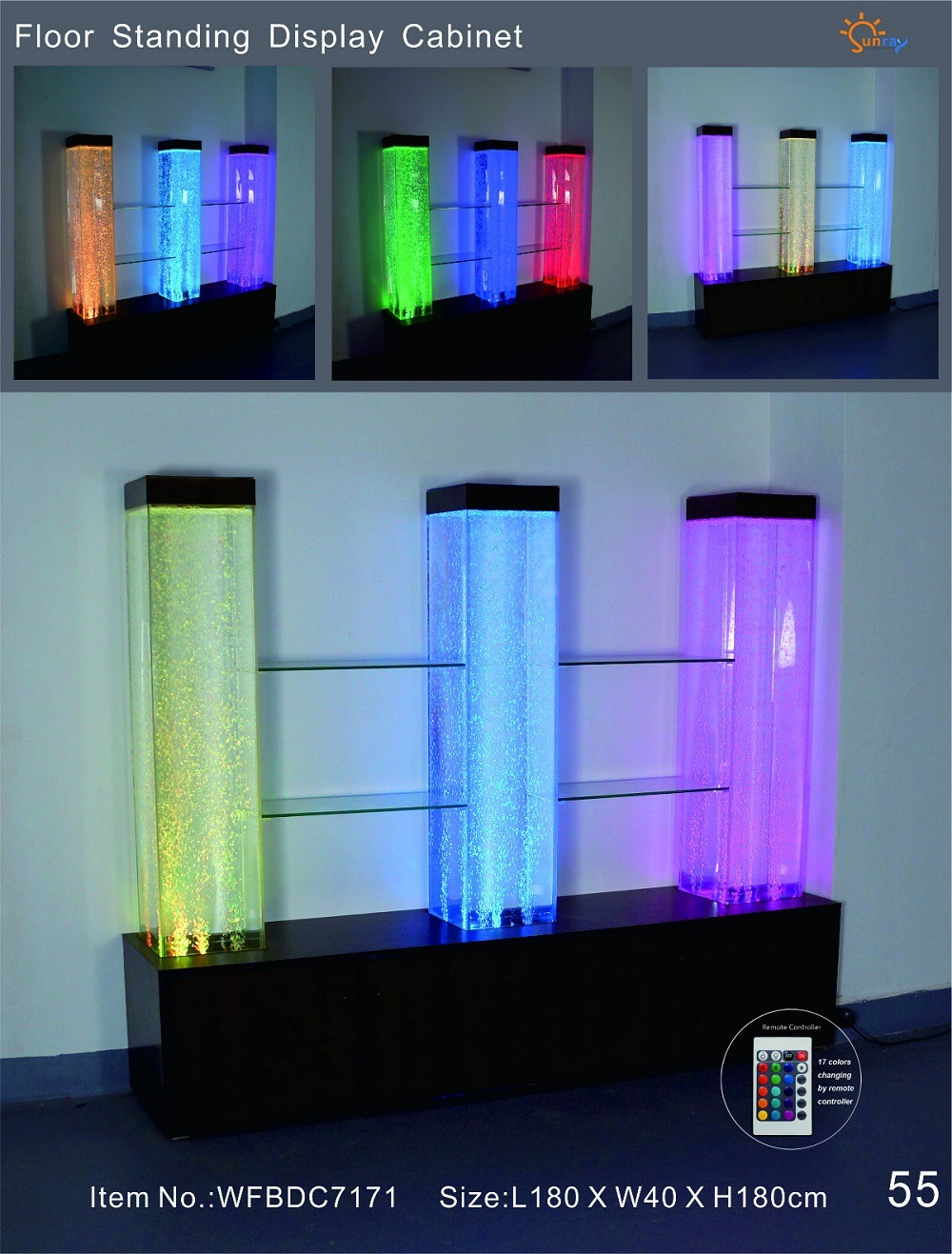 Wasser Wand Wall Säule Trennwand Ragal Vitrine Wasserwände LED