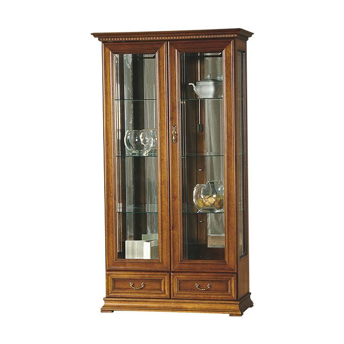 Klassischer Vitrine Glasschrank Schrank Massiv Vitrinenschrank Vitrinen