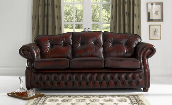 Design Chesterfield Winsor Sofa Leder 3 Sitzer Leder Couch Polster