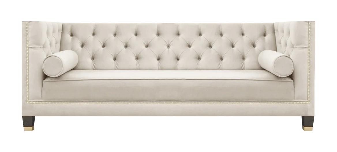 Chesterfield Weiß Sofa Couch Dreisitze Wohnzimmer Designer Möbel Neu