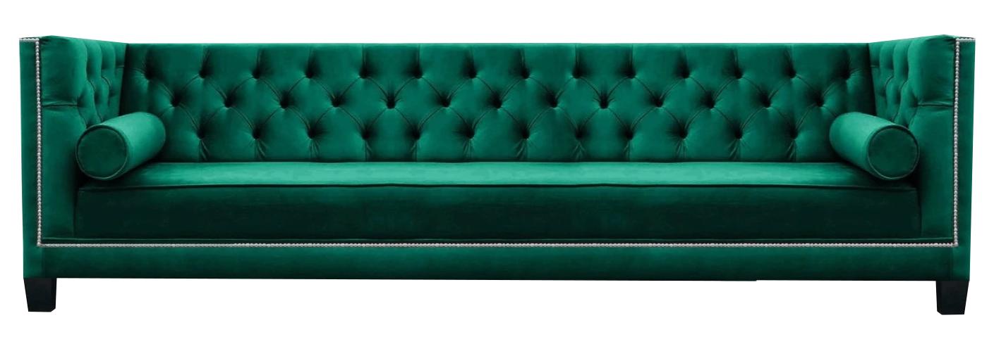 Wohnzimmer Luxus Viersitzer Sofa Couch Modern Grün Chesterfield Polstermöbel