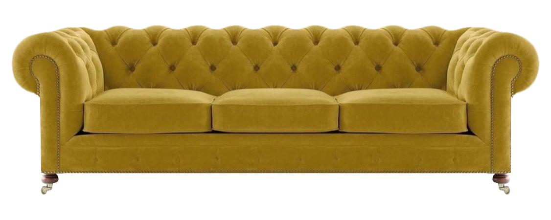 Chesterfield Design Luxus Polster Sofa Couch Sitz Dreisitze Textil Wohnzimmer