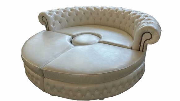 Chesterfield RUNDSOFA Rund Royal Halbrund Designer Sofa Couch