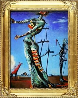 SALVADOR DALI "BRENNENDE GIRAFFE" ÖLBILD BILD BILDER GEMÄLDE