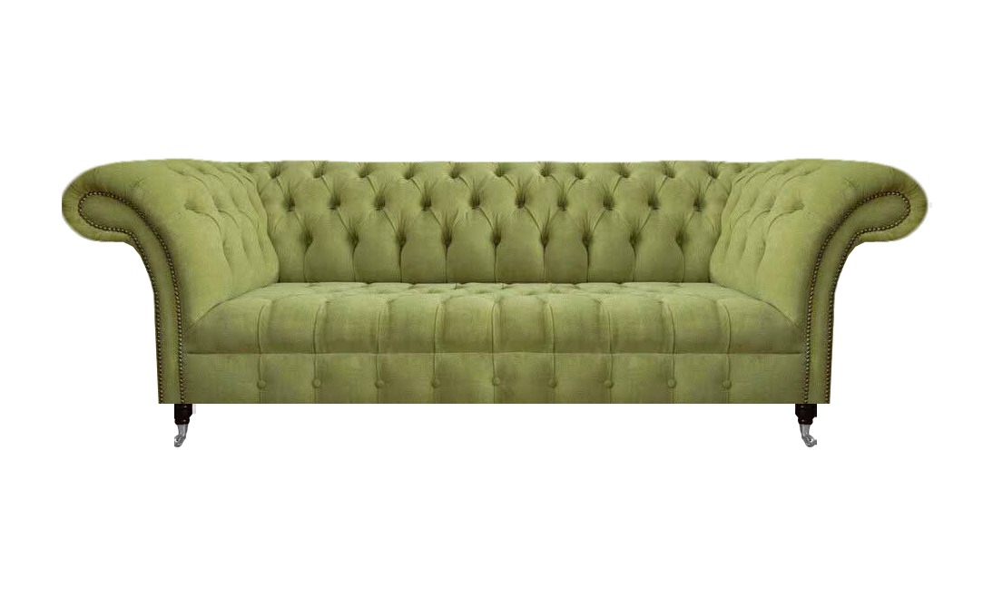 Chesterfield Hellgrünes Sofa Moderner Wohnzimmer Dreisitzer Luxus Möbel