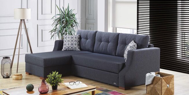 Sofa Designer mit Bettfunktion Bettkasten Schlafsofa Ecksofa L-Form