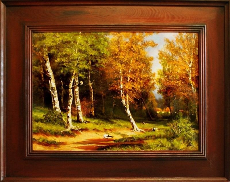 Gemälde Natur Wald Öl Handarbeit Ölbild Bild Ölbilder Rahmen Bilder