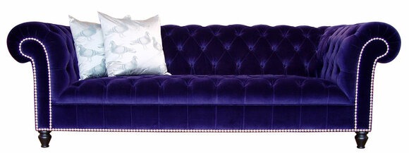 Chesterfield Sofa Polster Designer Violett Sofas Garnitur Couch Samt Ledersofa