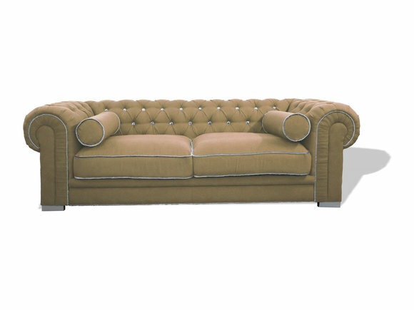 Chesterfield Sofa 3 SITZER Polster Designer Couchen Beige Velvet Sofas Garnitur