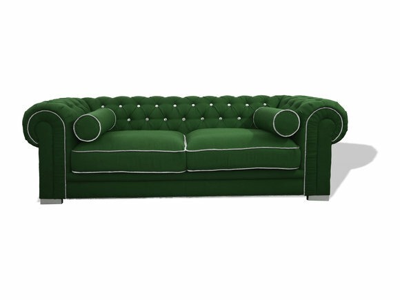 Chesterfield Sofa 3 SITZER Polster Designer Couchen Sofas Grün Velvet Garnitur