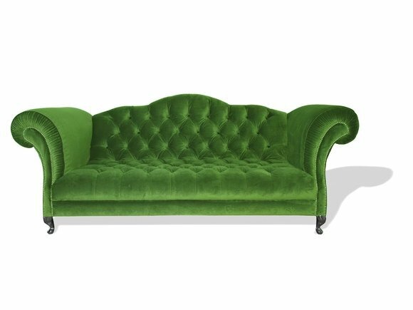 Chesterfield Sofa 3 SITZER Couchen Grün Sofas Garnitur Polster Designer