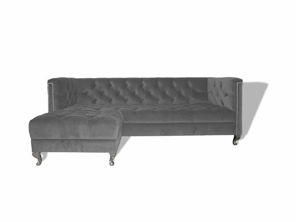 Chesterfield Sofa 3 SITZER Polster Sofas Designer Couchen Silber Garnitur