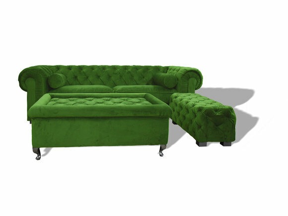 Chesterfield Sofa Polster Designer Grün Couchen Sofas Garnitur Couch SLIII