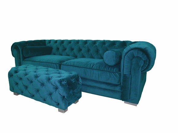 Chesterfield Sofa Polster Designer Couchen Blau Modern Garnitur Couch SLIII