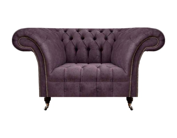 Eleganter Chesterfield Lila Einsitzer Wohnzimmer Sitzmöbel Edler Sessel