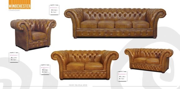 Chesterfield Sofagarnitur 5+2+1 Big Leder Couch Sofa PRODUKTION IN EU