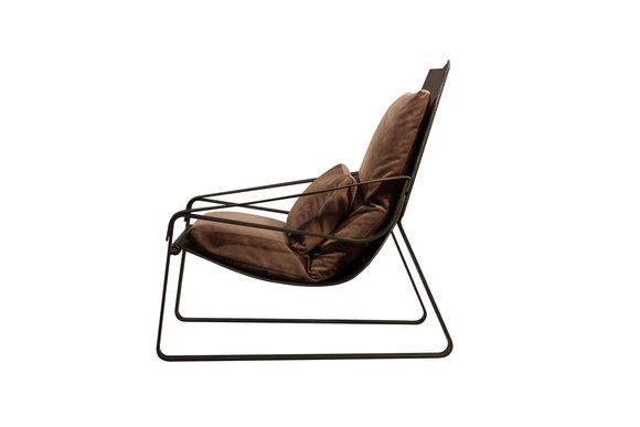 Design Sessel Relax Polster Lehnstuhl JV Couch Extra Wohnzimmer Metall Stuhl Modern Stil Schwarz Textil Sofa 1-Sitzer Möbel bei Braun Sessel-Gestell Stühle NEU Stoff Klasse