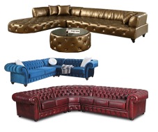 L Form Ecksofa Chesterfield